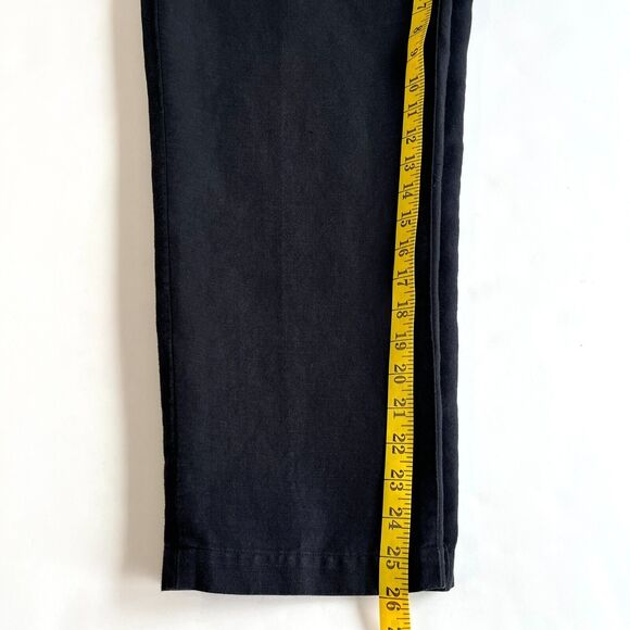 VTG 90s Talbots Irish Linen Blend High Waist Tapered Pants Black Womens 10 - Picture 9 of 11